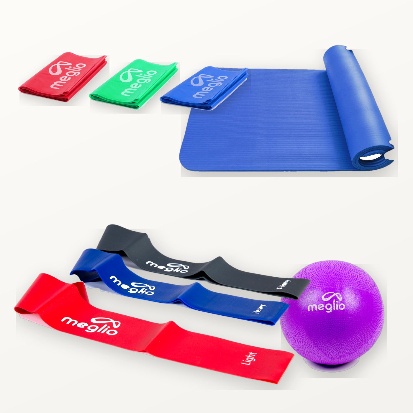 flexa.fit Workout Plus Bundle: resistance bands, resistance loops, extra-thick yoga mat and Pilates ball