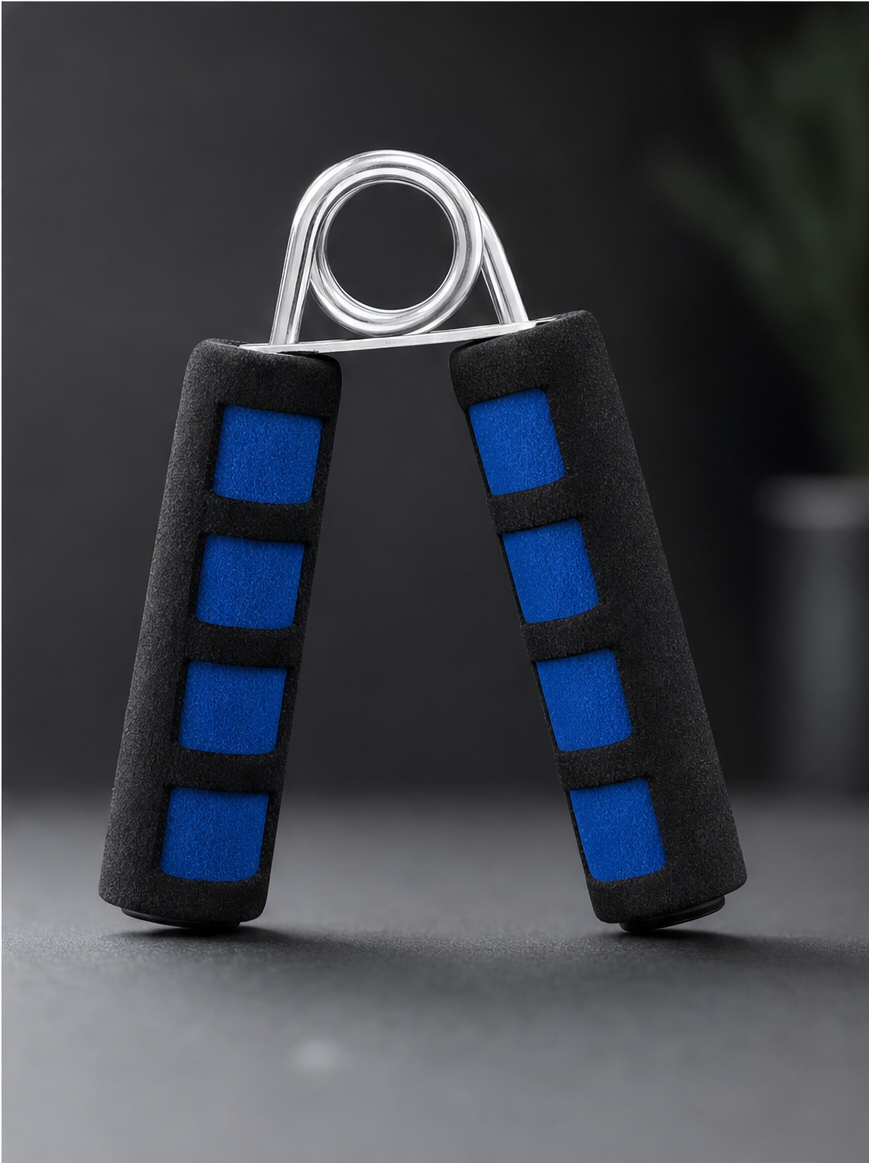 flexa.fit foam hand gripper, black with blue foam grip pads