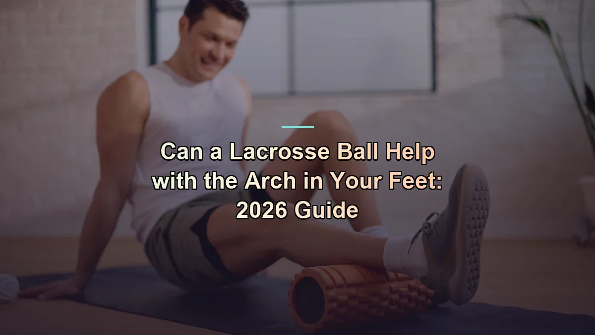 Man rolling out his calf on an orange foam roller after training — can a lacrosse ball help with the arch in your feet — Flexa.fit's how-to guide for 2026