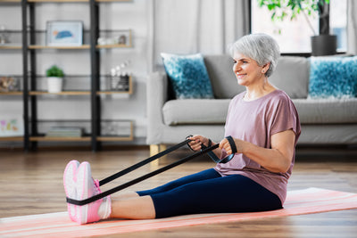 Resistance band rehab exercise for upper body strength and conditioning