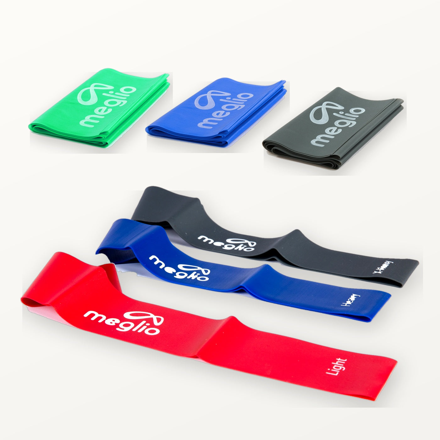 flexa.fit Extra Strength Resistance Starter Kit: bands in green, blue and black with red, blue and black resistance loops
