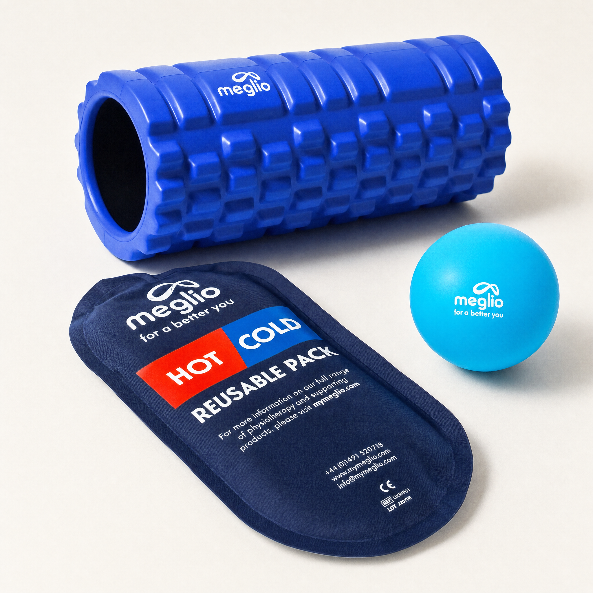 flexa.fit Recovery Starter Kit, the grid foam roller with a reusable hot and cold pack and a massage ball